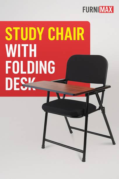 FURNIMAX Folding Study Chair With Cushion & Adjustable Writing Pad Fabric Study Folding Chair