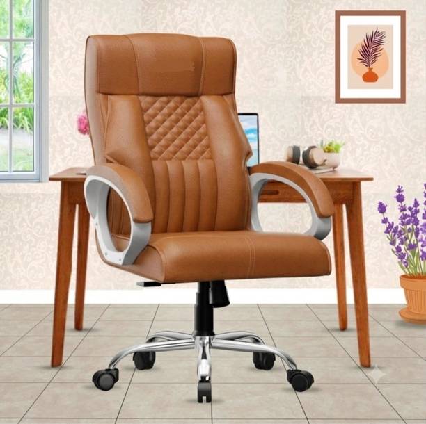 DPI A51 Office Boss Designer Chair PP Chrome Arms High Back Executive Chair Leatherette Office Arm Chair