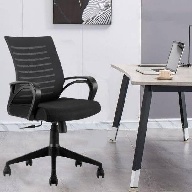 MAESTRO Ergonomic Medium Back Swivel Office Chair with Mesh Back, Height Adjustment Fabric Office Arm Chair