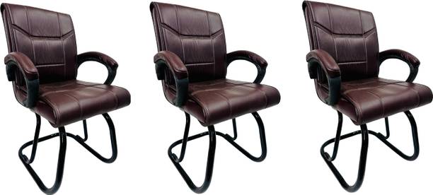 SOMRAJ Office Harmony Visitor Chair Sleek, Comfortable for Professional Settings Leatherette Office Arm Chair