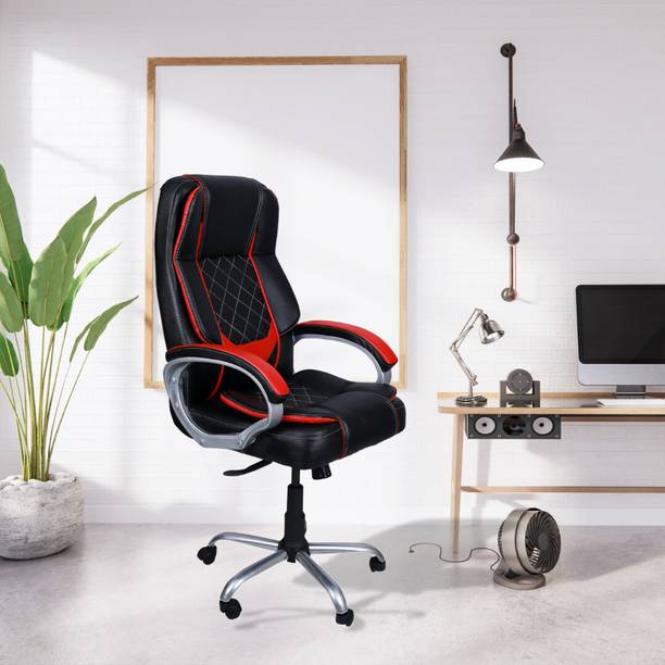Jeelo Splash Executive High Back Chair | Premium Leatherette, Adjustable Arms Leatherette Office Adjustable Arm Chair