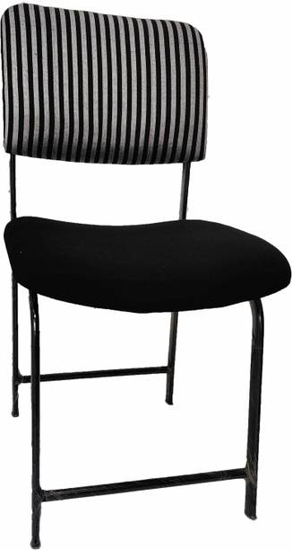 RW REST WELL N-Type Metal Office Chair with Cushion Seat&Back| Armless Study Chair for Home Cotton Office Visitor Chair