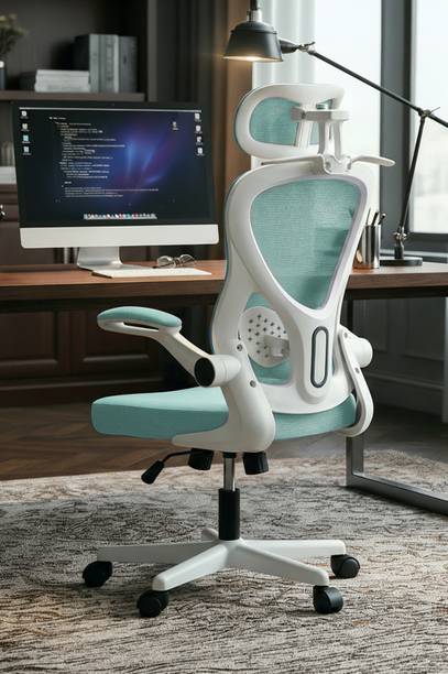 Drogo Ergonomic Office Chair for Work from Home with Armrest, Headrest&Lumbar Support Mesh Office Adjustable Arm Chair