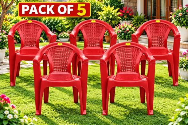 Luxaura furnitures Plastic Chair, Arm Chair for Home, Living Room Chair, Outdoor Chair Set NA Office Arm Chair