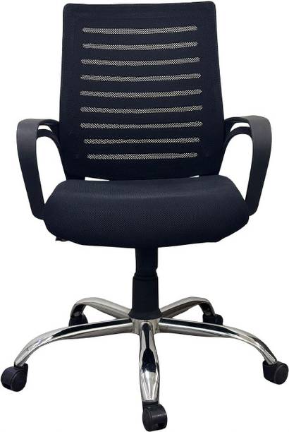 Woodberg Aspire Ergonomic Office Chair with Armrests, Cushioned Seat, Chrome Base (MB) Mesh Office Executive Chair