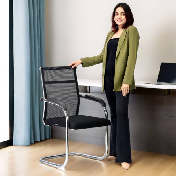 GOYALSON Office Visitor Study Chair Computer Labs Hostel School Library Chair Arm Rest Fabric Office Visitor Chair