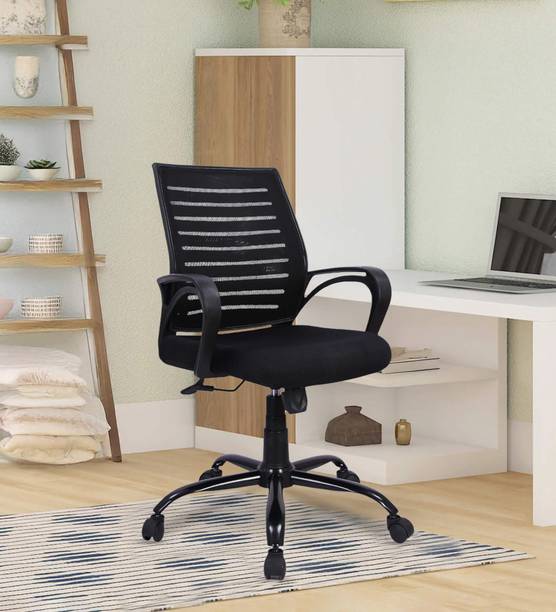 Mintwud from Pepperfry Yukio Mid Back Ergonomic Office Chair For All Day Comfortable Seating Mesh Office Arm Chair