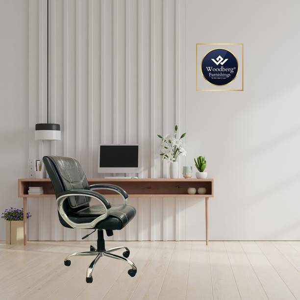 Woodberg Velocity Mid Back Ergonomic Leatherette Revolving Office Chair Leatherette Office Executive Chair