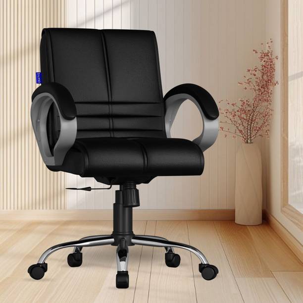 CRATVZ Sturdy Ergonomic Chair with 3 Years Warranty, Home Desk Office Chair Leatherette Study Arm Chair