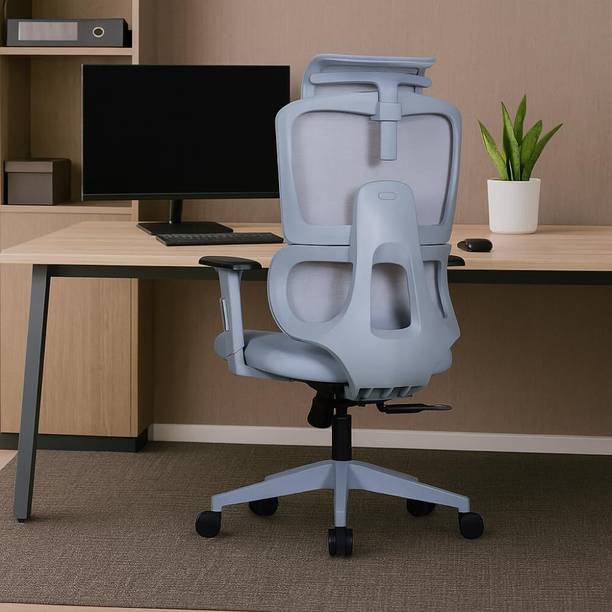 Varaha BIS Certified High Back Chair|Adjustable 2DHeadrest, 3DArmrest,3 Multilock Nylon Office Adjustable Arm Chair