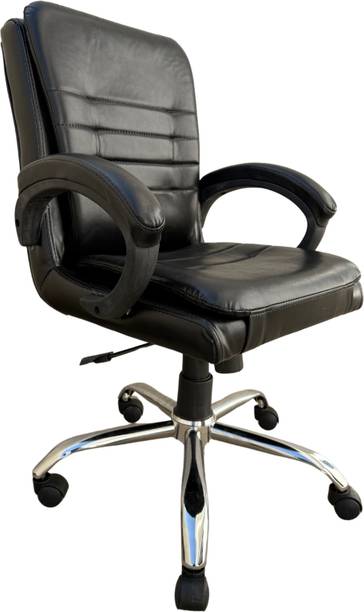 UROBIN UROBIN REVOLVING WHEELS BOSS CHAIR (MIDDLE BACK) Leatherette Office Arm Chair