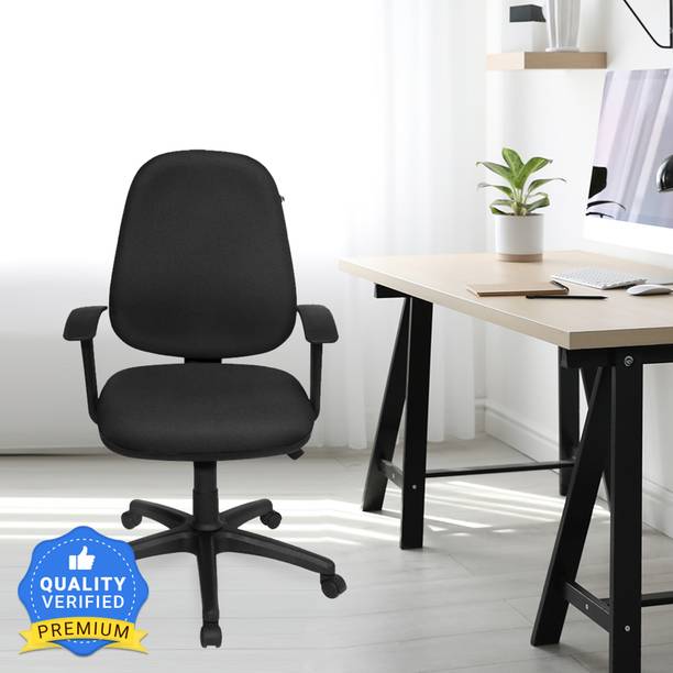 Nilkamal Agile Ergonomic Mid Back with Swivel and Height Adjustable Fabric Office Arm Chair