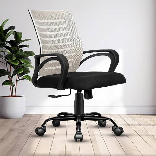 Rose Designer Chairs Elite | 3-Years Warranty Included | Mid-Back Ergonomic Office Chair | Revolving| Mesh Office Arm Chair