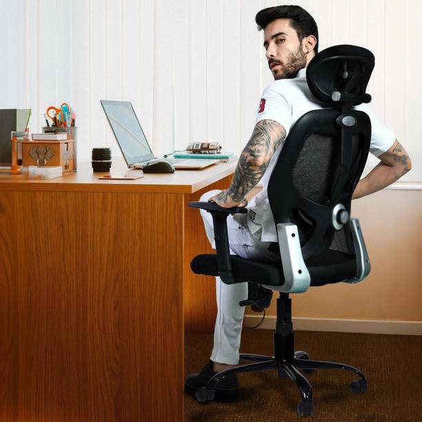 Comfort Mantra Venus High Back Ergonomic Office Chair with Dynamic Lumbar Fabric Office Adjustable Arm Chair