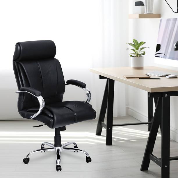 Nilkamal Belgrade High Back Ergonomic | Adjustable Height | Swivel | Executive Leatherette Office Arm Chair