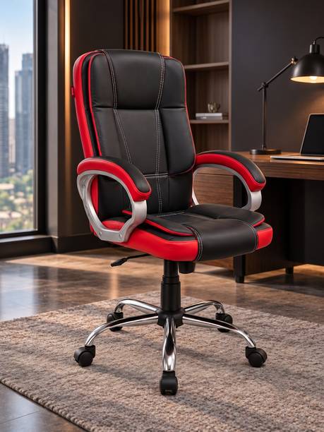 ACTIVA Venture Ergonomic Office Chair| Swivel Chair with Adjustable Height Leatherette Office Adjustable Arm Chair