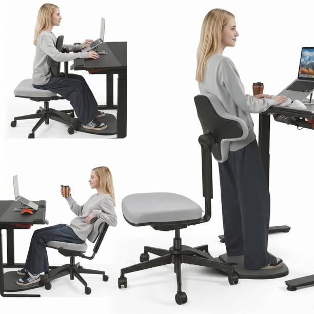 Drogo 5-in-1 Standing Mate Chair, Ergonomic Office Chair for Standing Desk Sit-Stand Leather Office Executive Chair