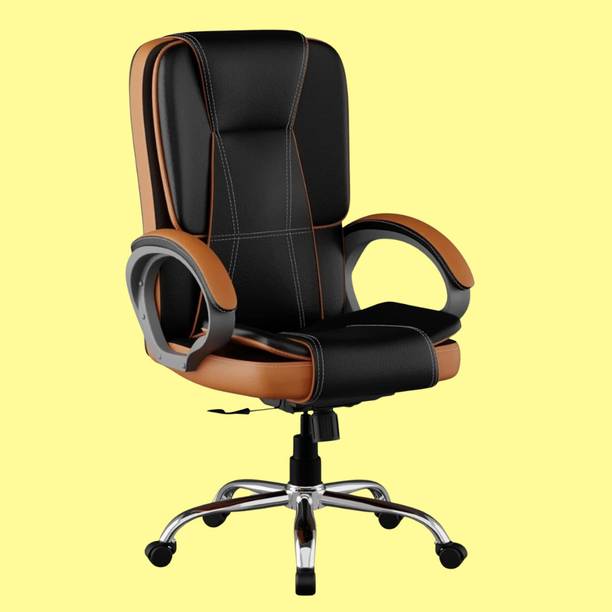 SHLINDIA Executive Office Chair Leatherette High Back Swivel Adjustable Computer Chair Leather Office Adjustable Arm Chair