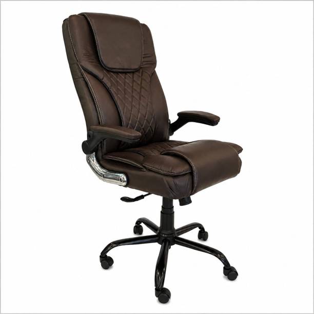 WOODBERRYMFGCO Luxury office Chair Leather Office Arm Chair