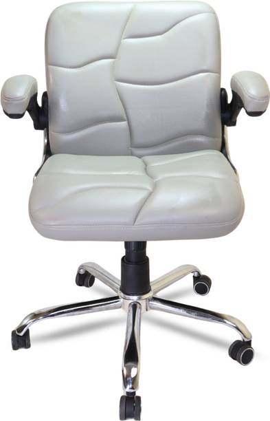 GalaxyGraceFurniture "Modern Grey Leatherette Office Chair - Ergonomic Design, Adjustable Height" Leatherette Office Adjustable Arm Chair