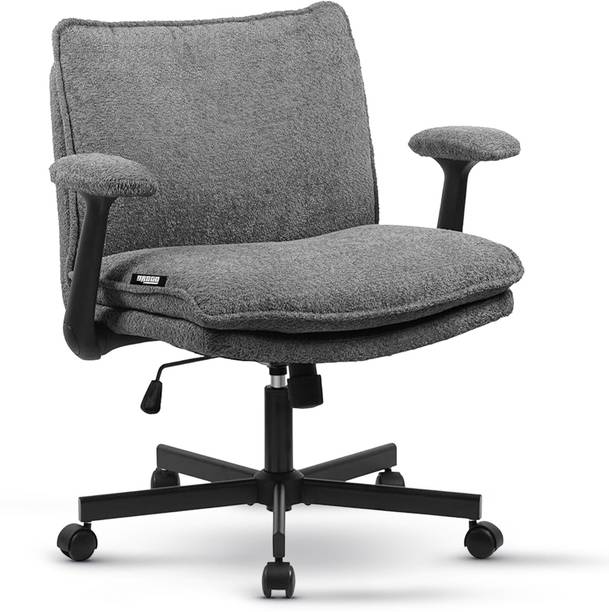 Drogo Criss Cross Legged Office Chair Work from Home with Flip-Up Armrest PU Leather Office Executive Chair