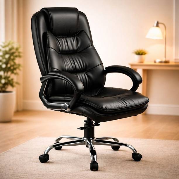 Oakcraft High back leather|120kg Weight Capacity | Metal Base | 3 Yr Warranty Leatherette Office Executive Chair