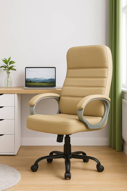 Newturn ROLEX orthopeadic Leather Boss Revolving office Chair with 1yrs parts repl. wty Leather Office Adjustable Arm Chair