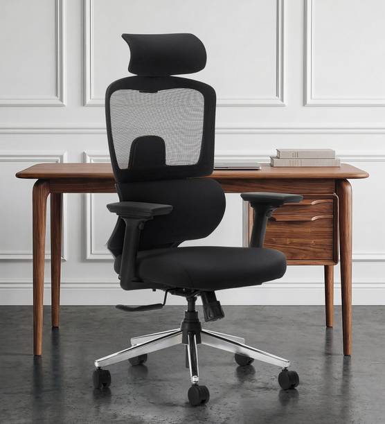 Aasana By Pepperfry Sama Office Chair with Multi Lock | 4D Armrests Mesh Office Adjustable Arm Chair