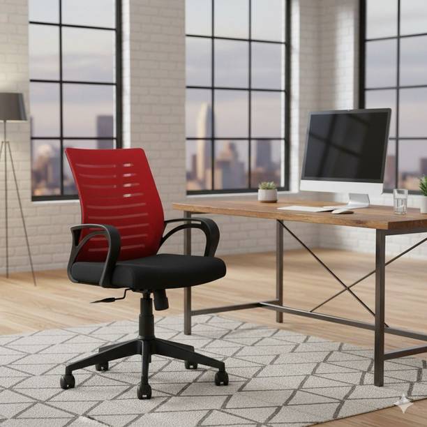 MAESTRO Home & Office Mesh Chair with Fixed Handles - Comfortable Desk Fabric Office Adjustable Arm Chair