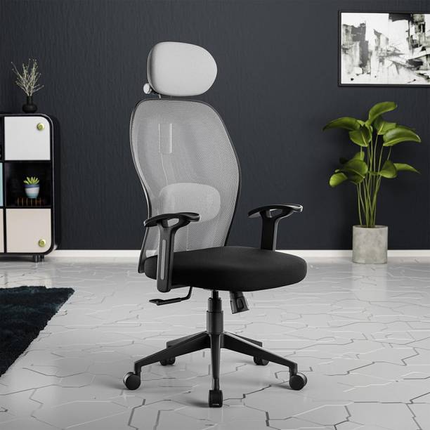 GREEN SOUL Yoga High Back Ergonomic Chair|Home, Office, WFH|1D Armrest,2D Lumbar Support Mesh Office Arm Chair