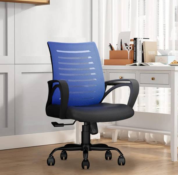 EASYWOOD MID BACK OFFICE CHAIR WITH HIGHT ADJUSTABLE MECHANISM Fabric Office Adjustable Arm Chair