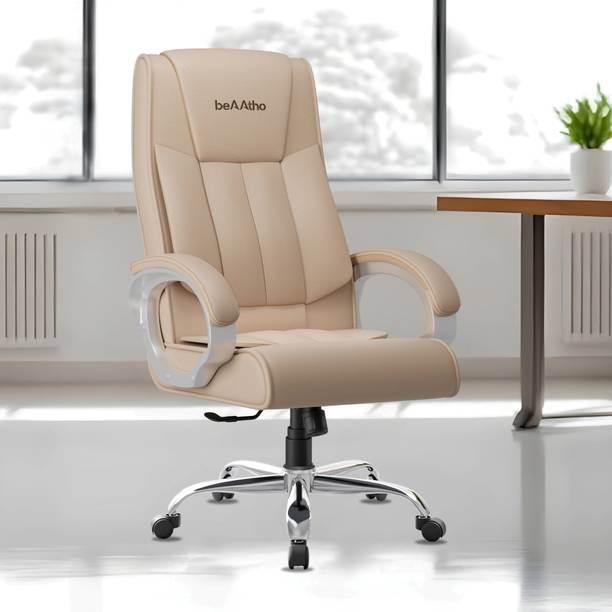 beaatho Berlin Peach Color Orthopedic Boss Chair| Leatherette Office Executive Chair Leatherette Office Executive Chair