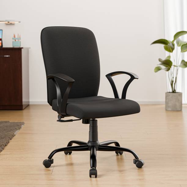 GREEN SOUL Seoul-X Mid Back Ergonomic|Home,WFH|Moulded Foam|Extra Comfort Fabric Office Adjustable Arm Chair