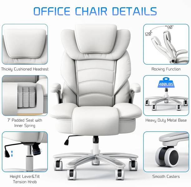 TECHSEAT ® 2 Years of Warranty | High Back | Ergonomic | Home & Office Leatherette Office Adjustable Arm Chair