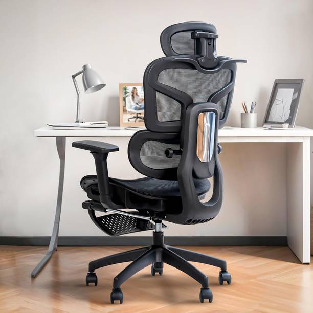 Drogo Opulent Ergonomic Office,Work from Home & Computer Chair with Footrest & Recline Mesh Office Executive Chair