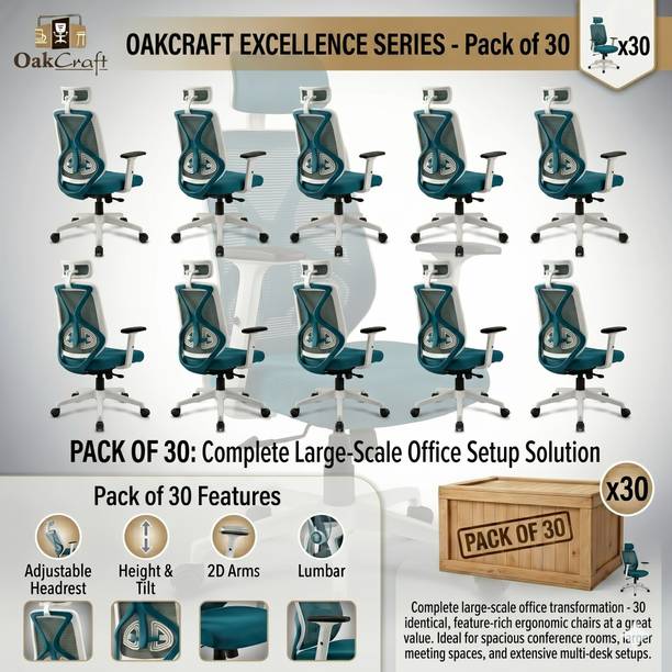 Oakcraft Mesh Office Adjustable Arm Chair