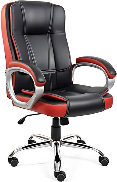 SHLINDIA Leatherette Office Adjustable Arm Chair