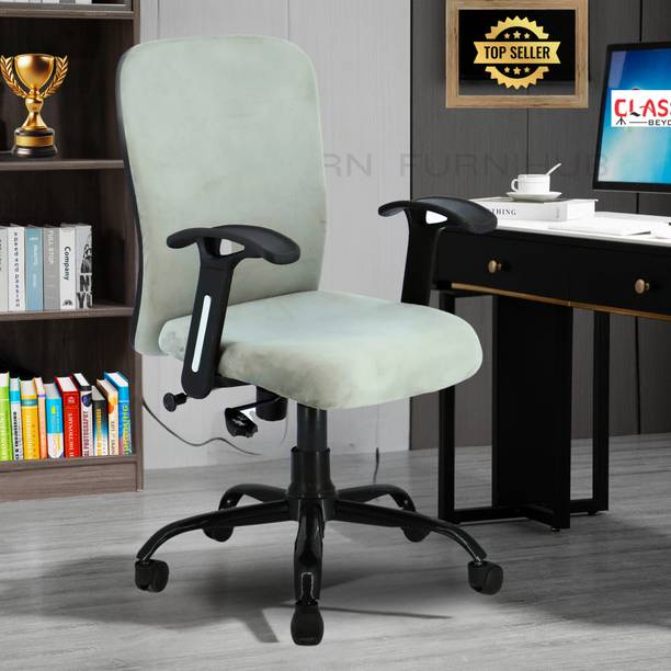 Newturn Rainbow Zebra Velvet Rexine office revolving chair with 2 Year warranty Fabric Office Adjustable Arm Chair