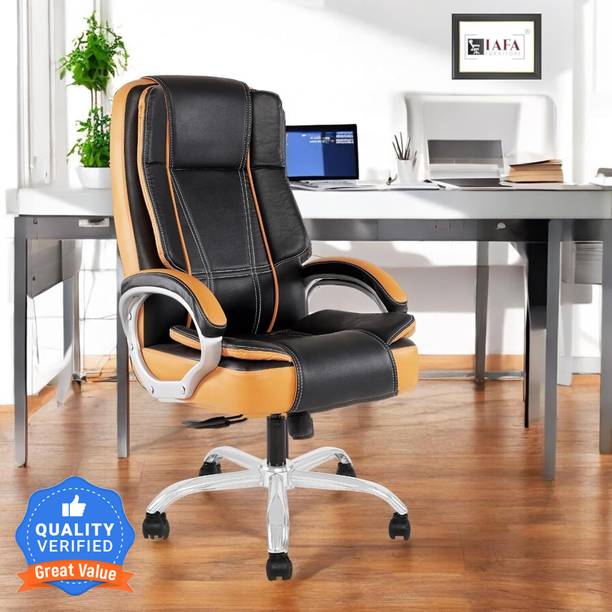IAFA Dune High Back Ergonomic Boss Chair With Revolving Wheel | 2 Years Warranty | Leatherette Office Executive Chair