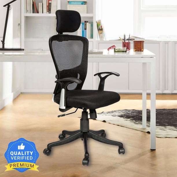 KVS INDIA Jazz High Back Ergonomic |Home, Office| Headrest & Lumbar Support Mesh Office Adjustable Arm Chair