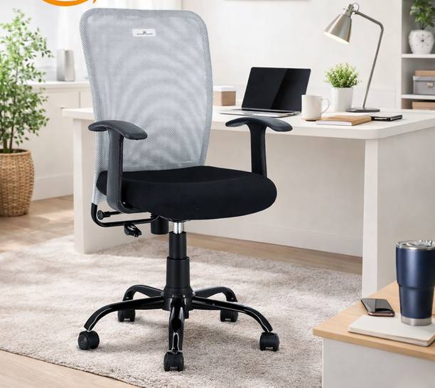 Newturn Sigma S1 Ergonomic Mesh Executive office metal stand with 2 Year warranty Synthetic Fiber Office Adjustable Arm Chair