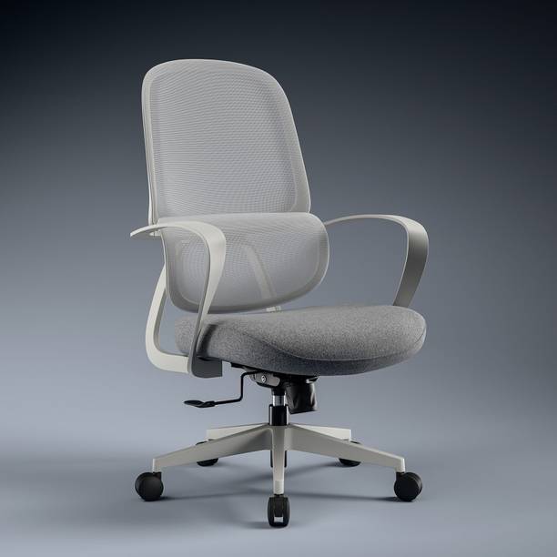 GREEN SOUL Orbit Mesh Office Chair for Work|Ultra Thick Cushion|Patented Screwless Armrest Fabric Office Adjustable Arm Chair
