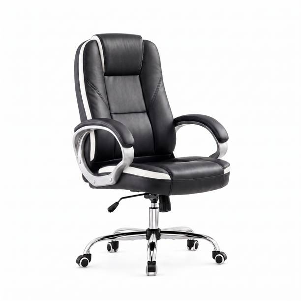 SEATFIT A171 Ergonomic Leatherette Office Chair with Adjustable Height & Back Support Leatherette Office Arm Chair