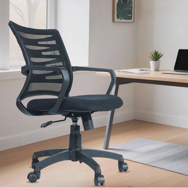 Flipkart Perfect Homes Zig Zag Mid Back Ergonomic Office Heavy Duty Black Mesh Office Executive Chair