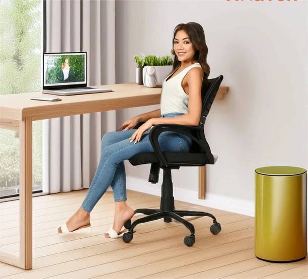 Comfort Mantra Blaze Ergonomic Mid Back Chair with Lumbar Support, Armrest Fabric Office Adjustable Arm Chair