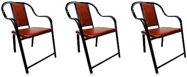 TARUN GRAMUDYOG cast iron visitor Chair without wheel for Home Office study reception Leatherette Office Arm Chair