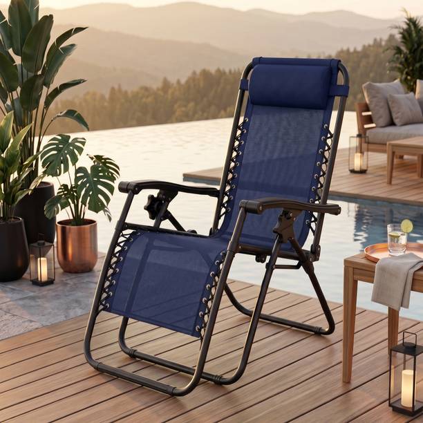 softland Solace Zero Gravity Chair For Lounge,Easy Chair for Lawn Portable and Foldable Metal Outdoor Chair