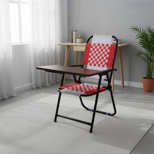FURNIMAX Folding Study Chair Nylon Heavyduty Niwar Patta Strips & Adjustable Writing Pad Nylon Study Folding Chair