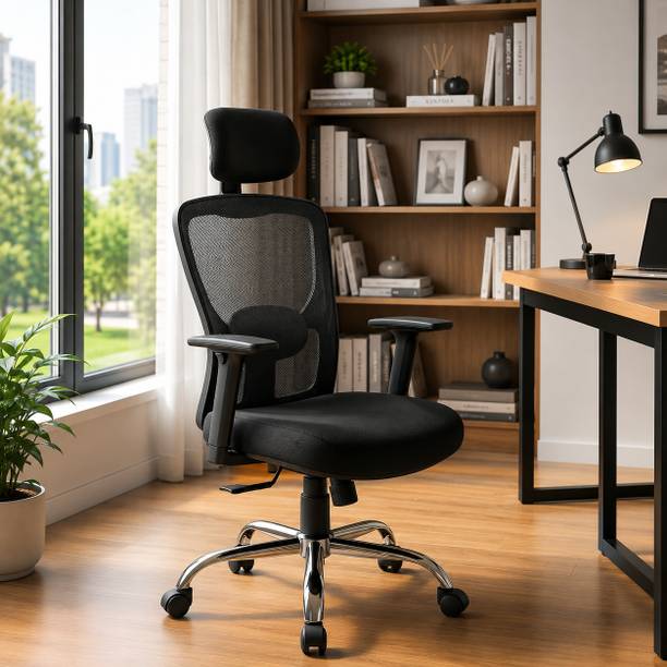 Make My Chairs Jazen Plus|Ergonomic Mesh Office Chair for Work|5 Year Warranty Fabric, Mesh Office Adjustable Arm Chair