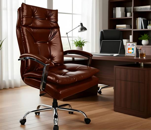 AASHRA ENTERPRISES E.A Elegant Z-91 Dubble Cushion High Back the Black Boss Leatherette Office Arm Chair